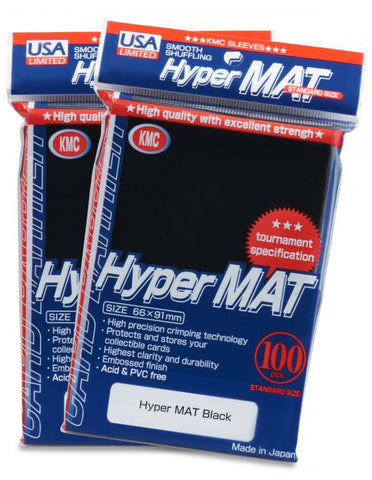 KMC Hyper Matte Black 100-count Standard Size Sleeves Pack [USA packaging]