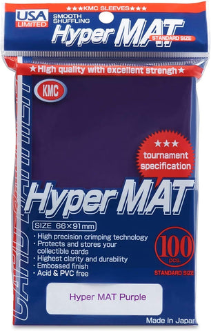 KMC Hyper Matte Purple 100-count Standard Size Sleeves Pack [USA packaging]