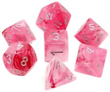 Chessex  Dice Menagerie 9: Ghostly Glow Poly Pink/Silver 7