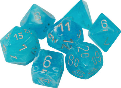 Chessex Dice Menagerie 10: Luminary Poly Sky/Silver 7