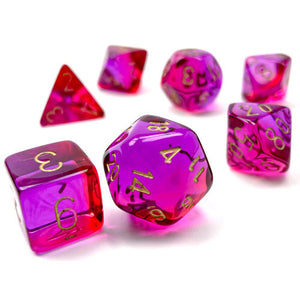 Gemini: Poly Translucent Red-Violet/gold 7-Die Set