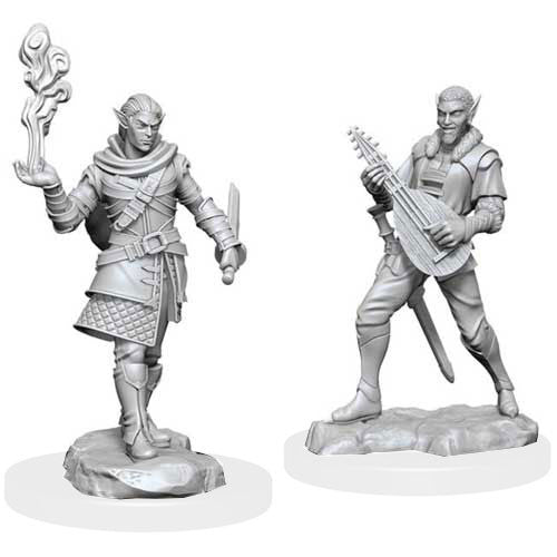 Critical Role Unpainted Miniatures: W1 Pallid Elf Rogue and Bard Male